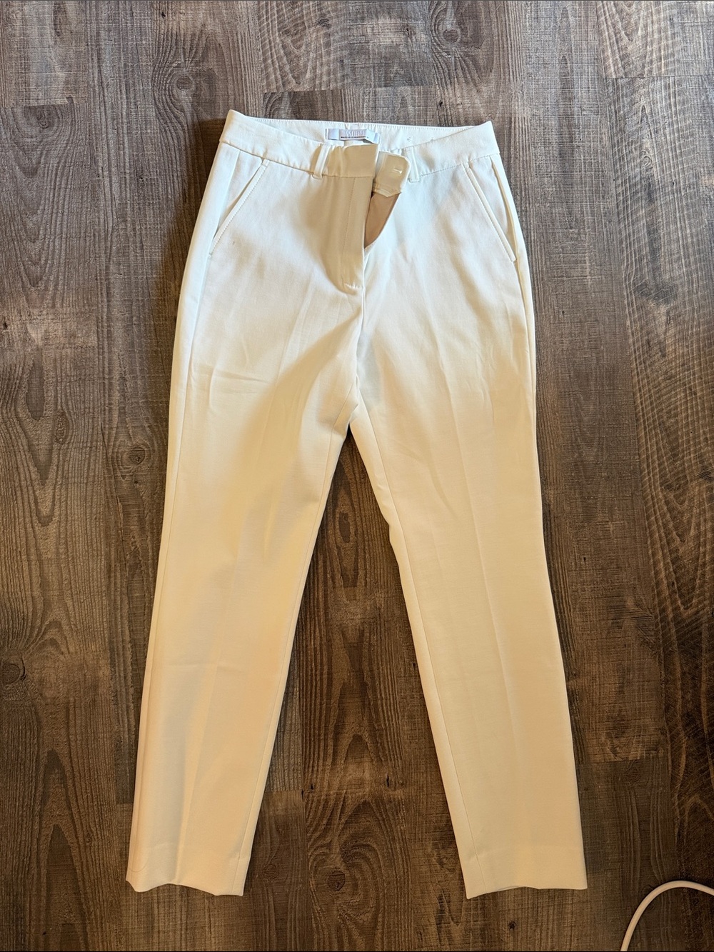 White House Black Market Cream Ankle Trousers